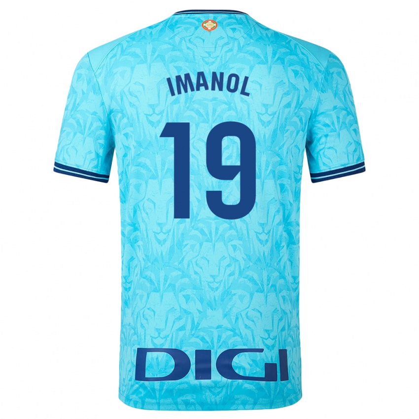 Męski Imanol Garcia De Albeniz #19 Niebieskie Niebo Wyjazdowa Koszulka 2023/24 Koszulki Klubowe