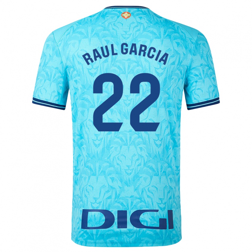 Męski Raul Garcia #22 Niebieskie Niebo Wyjazdowa Koszulka 2023/24 Koszulki Klubowe