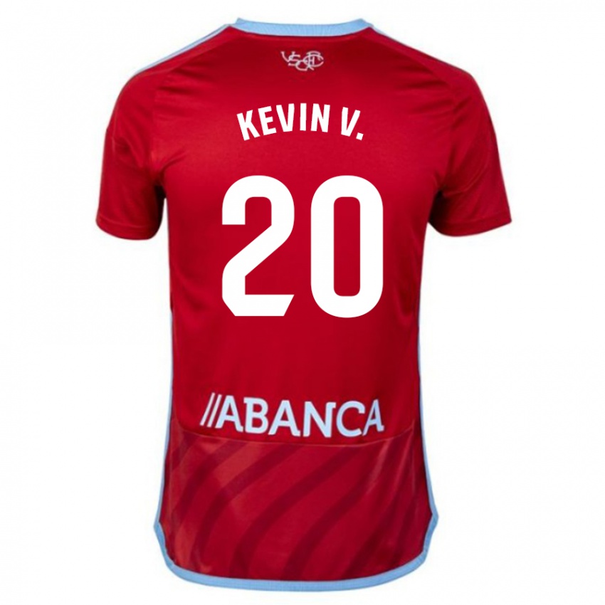 Męski Kevin Vazquez #20 Czerwony Wyjazdowa Koszulka 2023/24 Koszulki Klubowe