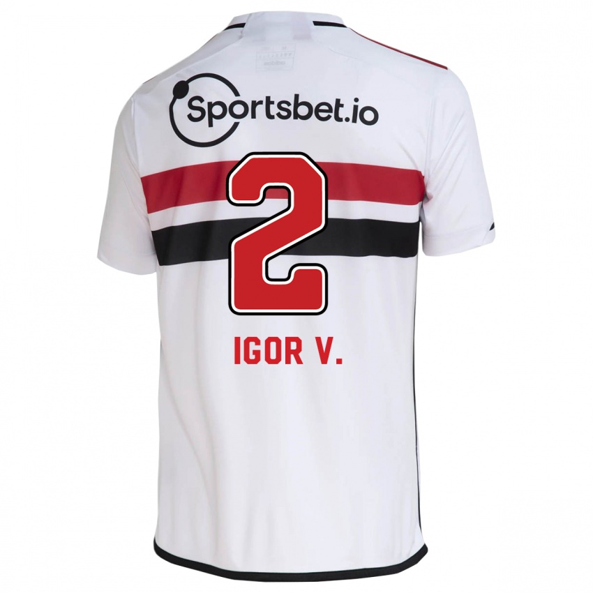 Kobiety Igor Vinicius #2 Biały Domowa Koszulka 2023/24 Koszulki Klubowe