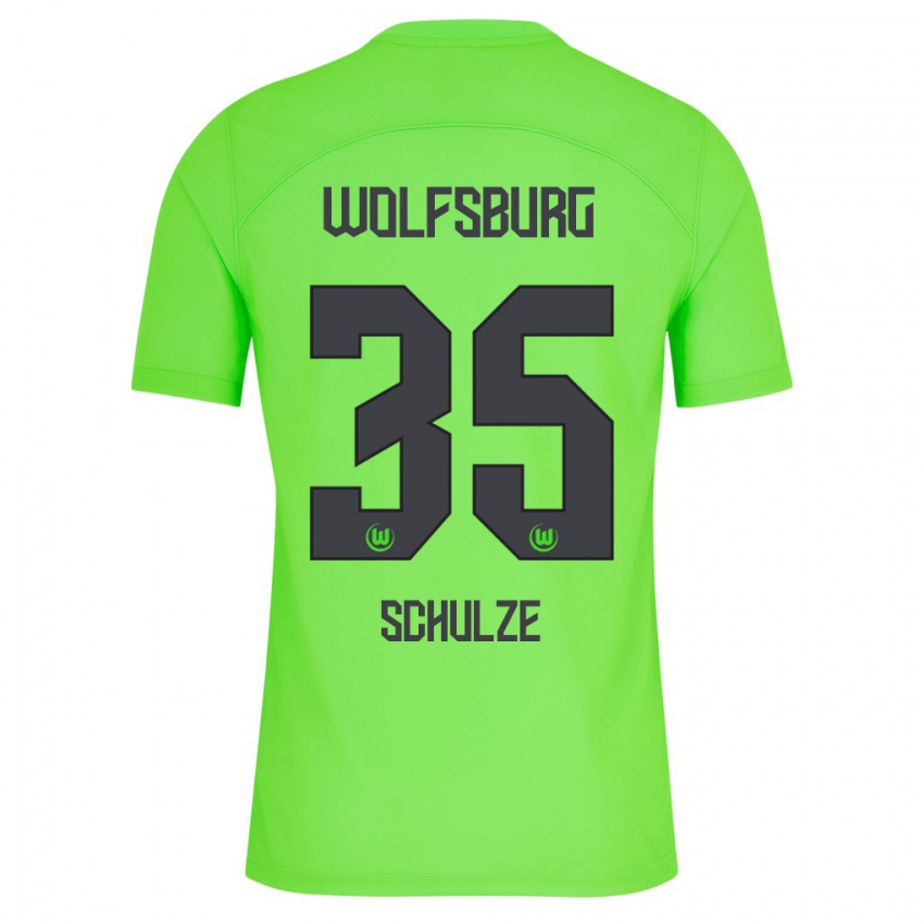 Kobiety Philipp Schulze #35 Zielony Domowa Koszulka 2023/24 Koszulki Klubowe