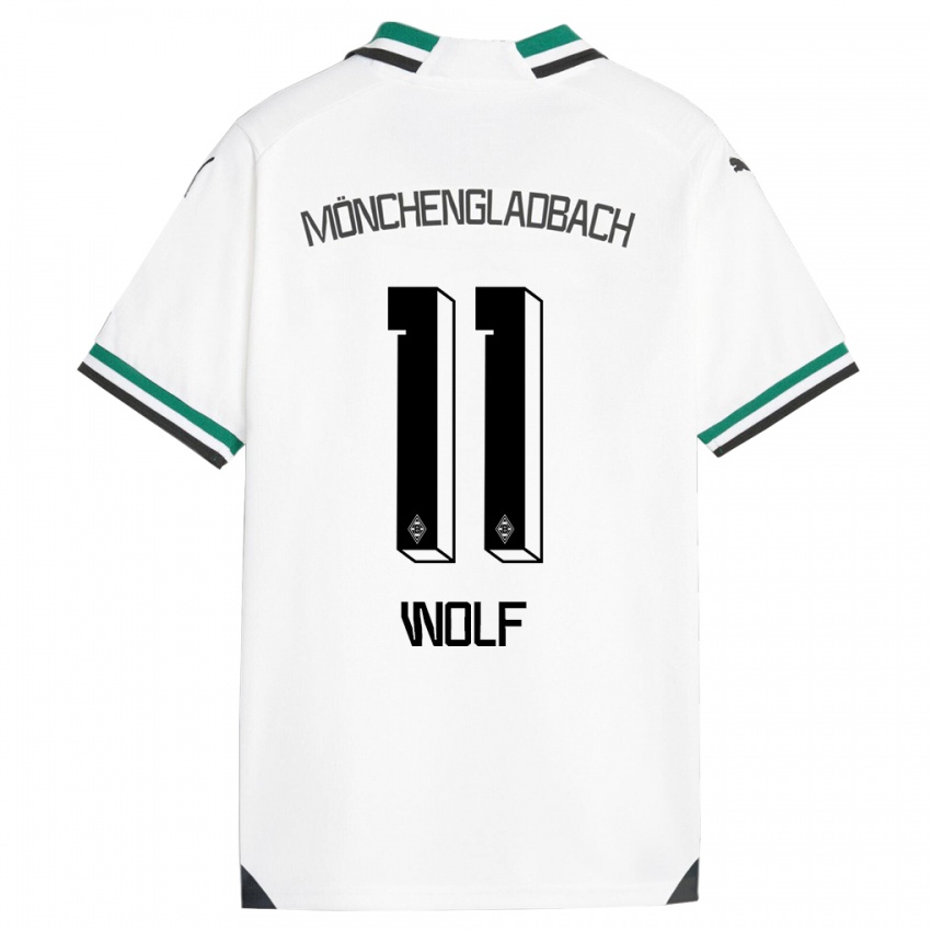 Kobiety Hannes Wolf #11 Biały Zielony Domowa Koszulka 2023/24 Koszulki Klubowe