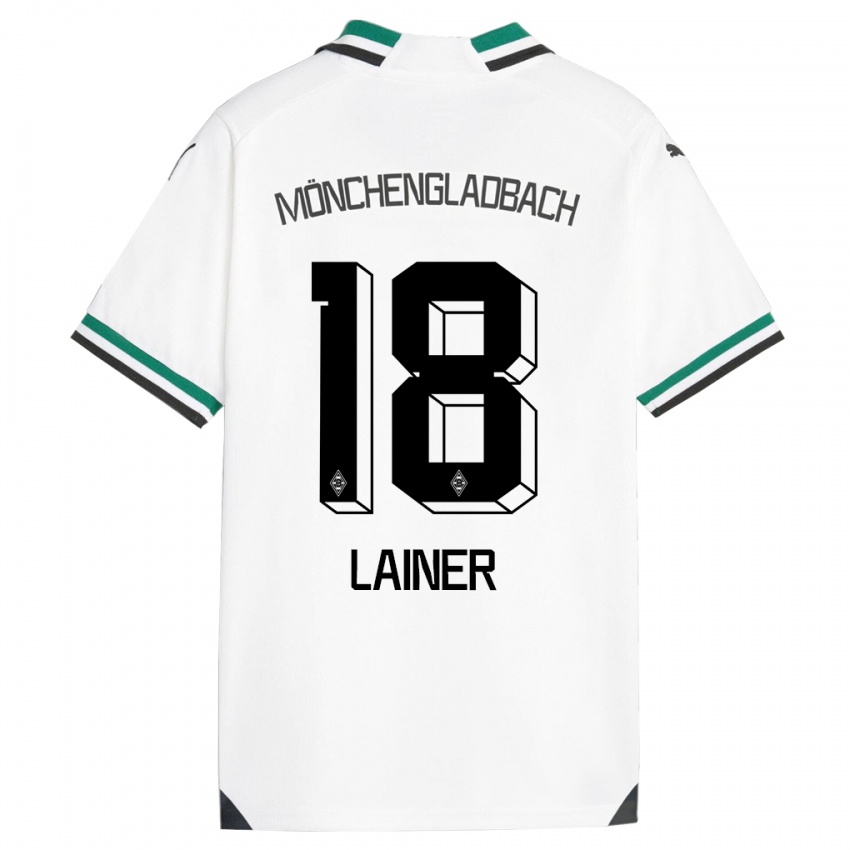 Kobiety Stefan Lainer #18 Biały Zielony Domowa Koszulka 2023/24 Koszulki Klubowe