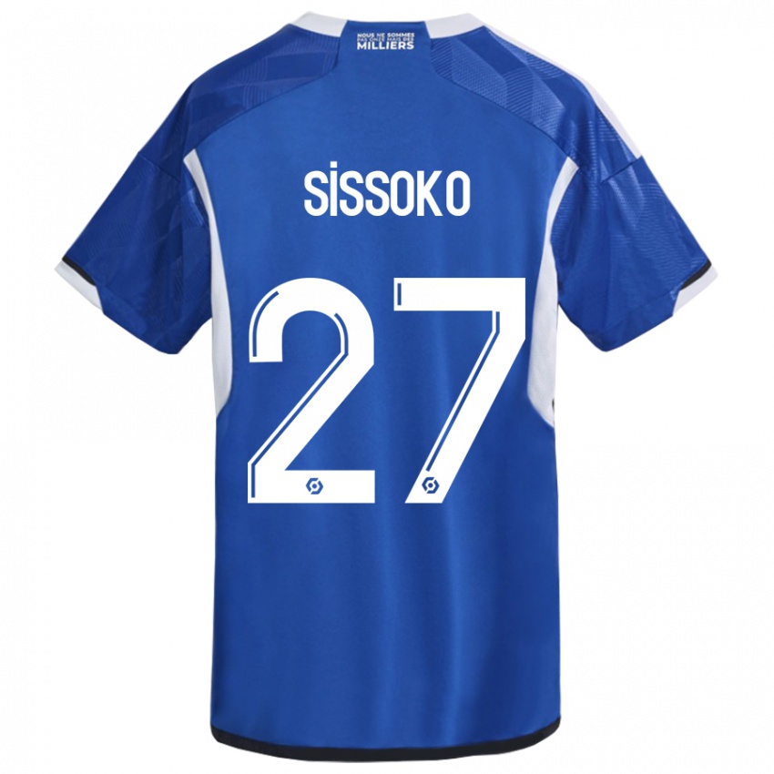 Kobiety Ibrahima Sissoko #27 Niebieski Domowa Koszulka 2023/24 Koszulki Klubowe