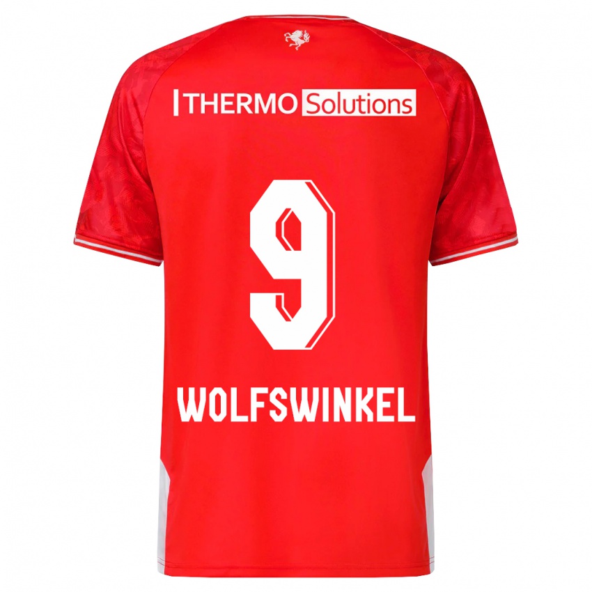 Kobiety Ricky Van Wolfswinkel #9 Czerwony Domowa Koszulka 2023/24 Koszulki Klubowe