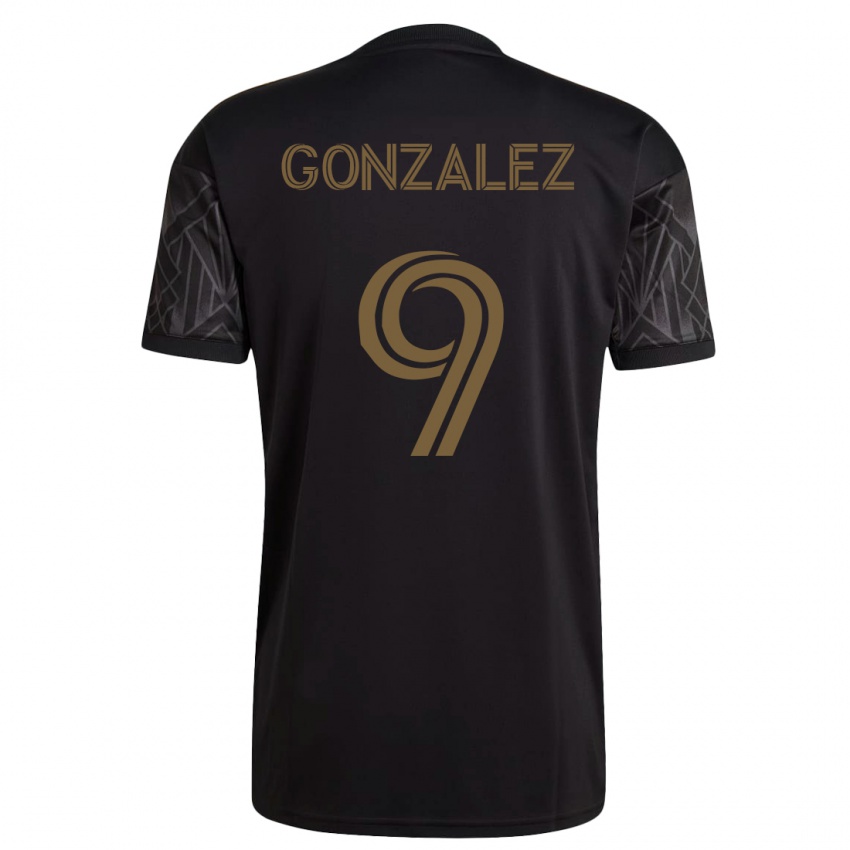 Kobiety Mario Gonzalez #9 Czarny Domowa Koszulka 2023/24 Koszulki Klubowe