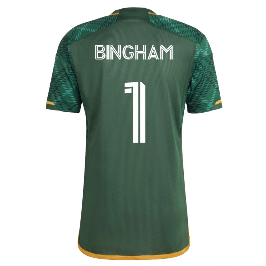 Kobiety David Bingham #1 Zielony Domowa Koszulka 2023/24 Koszulki Klubowe