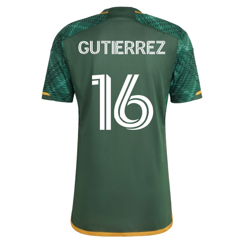 Kobiety Diego Gutiérrez #16 Zielony Domowa Koszulka 2023/24 Koszulki Klubowe