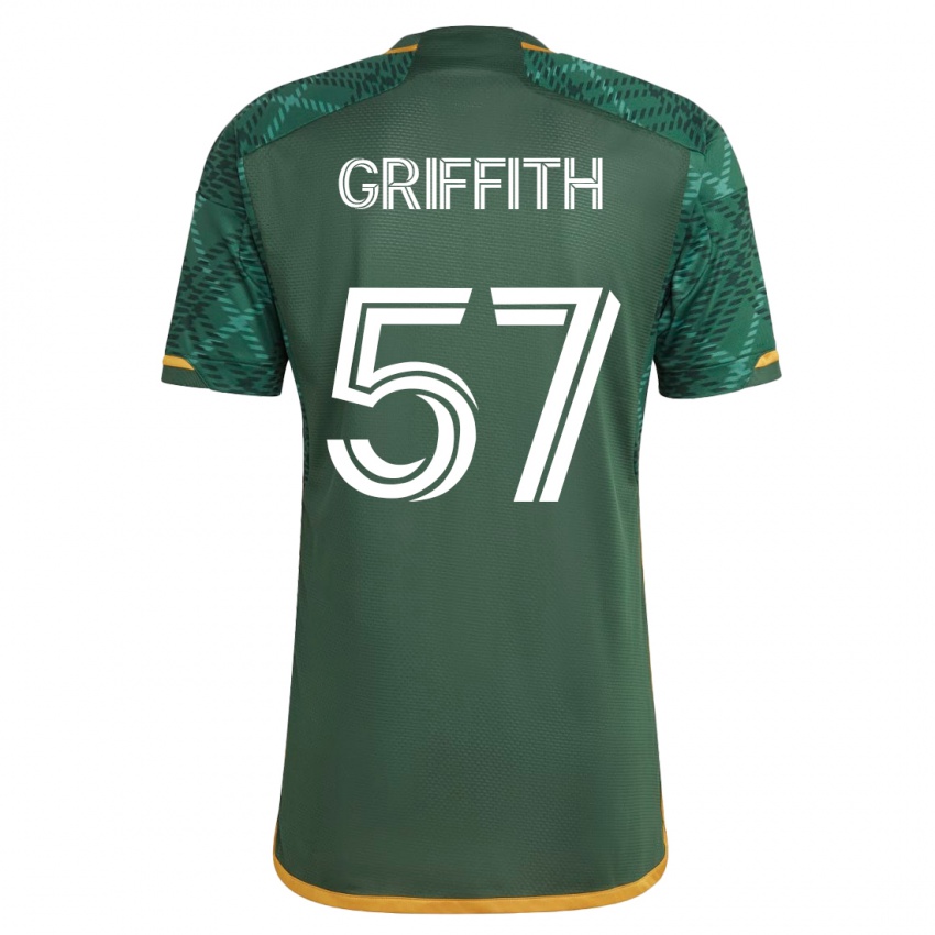 Kobiety Víctor Griffith #57 Zielony Domowa Koszulka 2023/24 Koszulki Klubowe