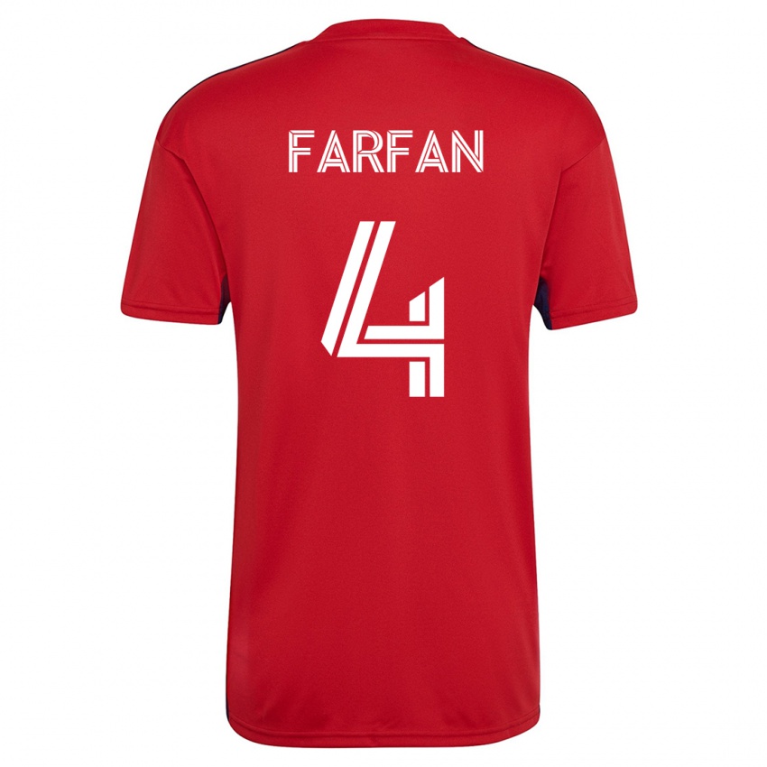 Kobiety Marco Farfán #4 Czerwony Domowa Koszulka 2023/24 Koszulki Klubowe