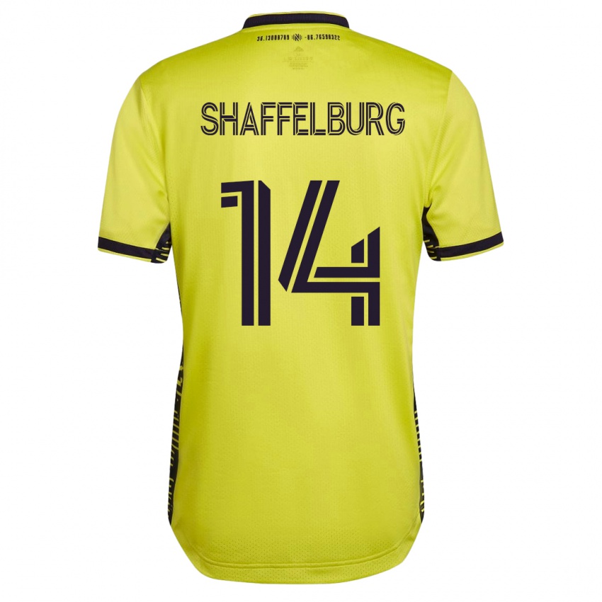 Kobiety Jacob Shaffelburg #14 Żółty Domowa Koszulka 2023/24 Koszulki Klubowe