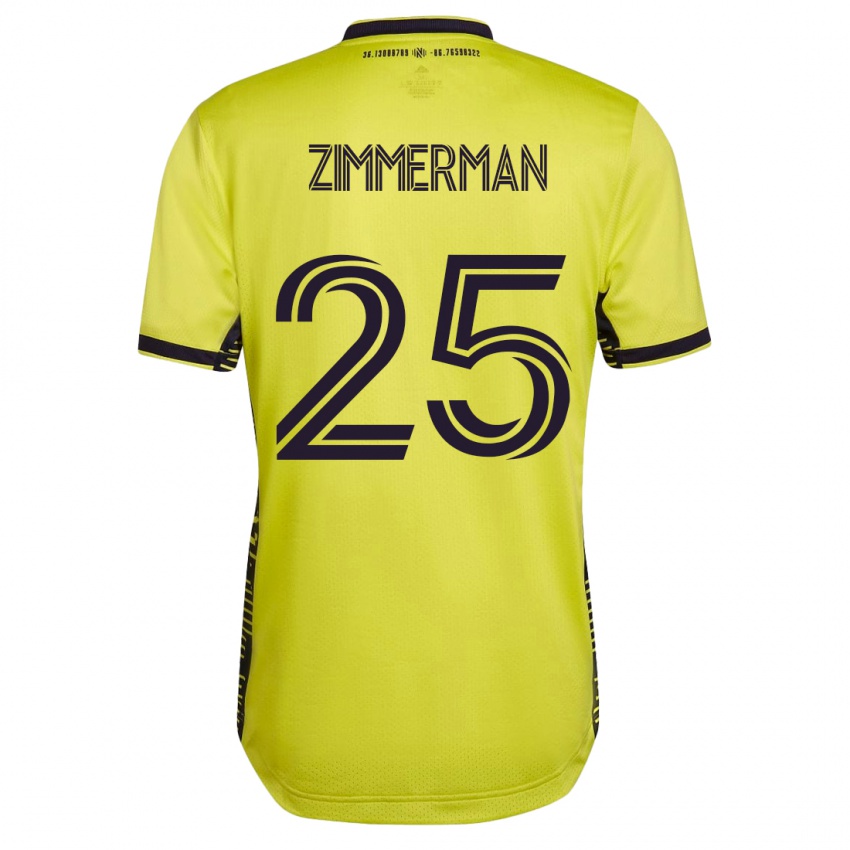 Kobiety Walker Zimmerman #25 Żółty Domowa Koszulka 2023/24 Koszulki Klubowe