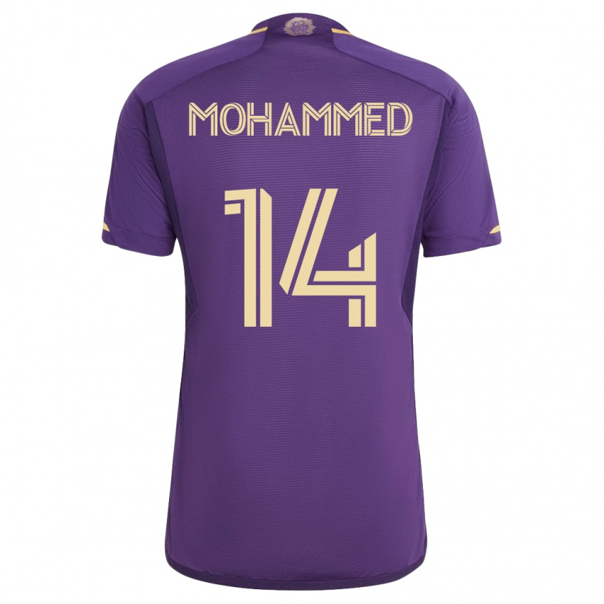 Kobiety Shak Mohammed #14 Fioletowy Domowa Koszulka 2023/24 Koszulki Klubowe