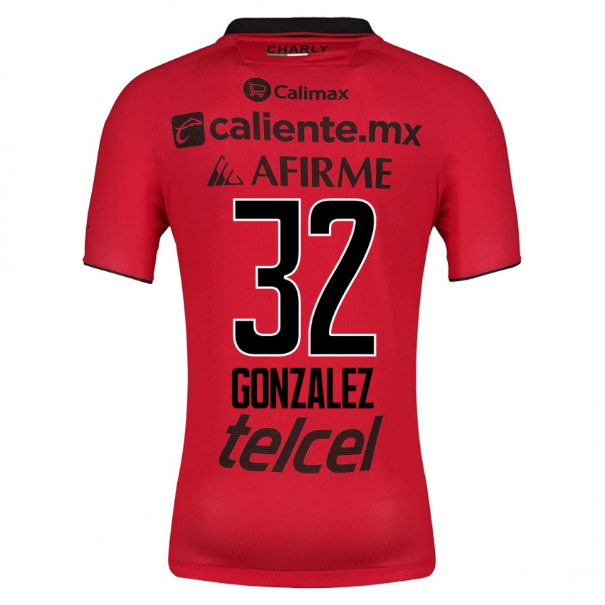 Kobiety Carlos Gonzalez #32 Czerwony Domowa Koszulka 2023/24 Koszulki Klubowe
