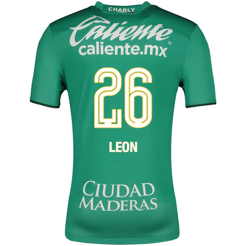 Kobiety Armando León #26 Zielony Domowa Koszulka 2023/24 Koszulki Klubowe