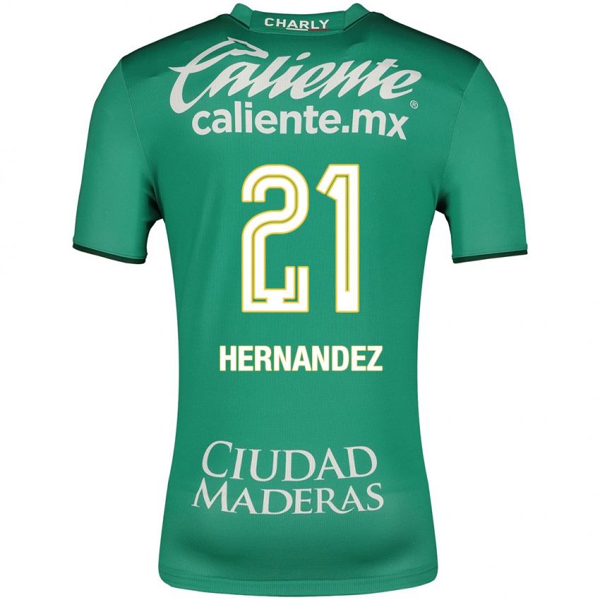 Kobiety Alexa Hernández #21 Zielony Domowa Koszulka 2023/24 Koszulki Klubowe