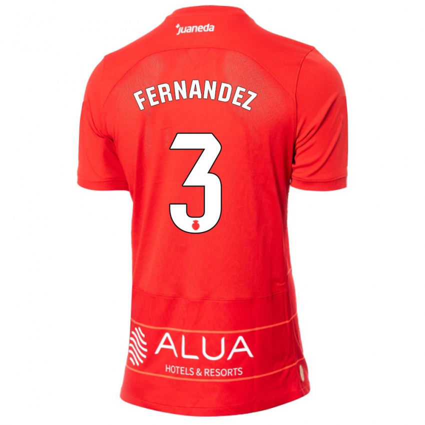 Kobiety Marcos Fernández #3 Czerwony Domowa Koszulka 2023/24 Koszulki Klubowe
