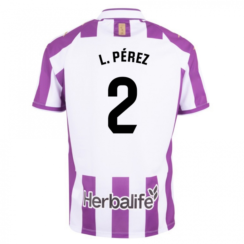 Kobiety Luis Pérez #2 Purpurowy Domowa Koszulka 2023/24 Koszulki Klubowe