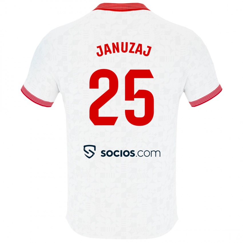 Kobiety Adnan Januzaj #25 Biały Domowa Koszulka 2023/24 Koszulki Klubowe