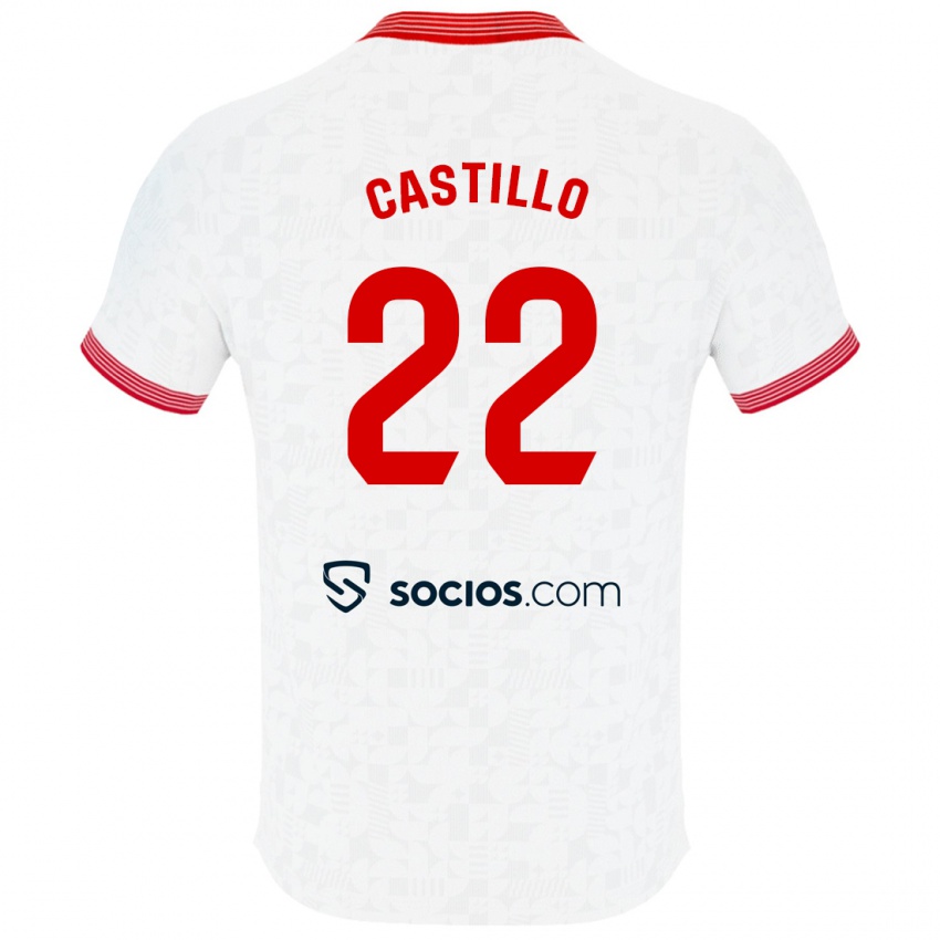 Kobiety José Castillo #22 Biały Domowa Koszulka 2023/24 Koszulki Klubowe