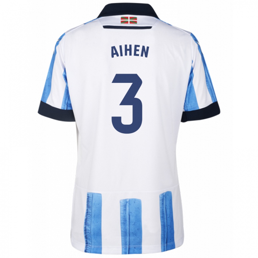 Kobiety Aihen Munoz #3 Niebiesko Biały Domowa Koszulka 2023/24 Koszulki Klubowe