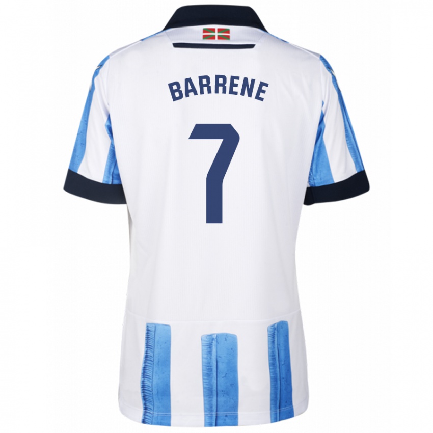 Kobiety Ander Barrenetxea #7 Niebiesko Biały Domowa Koszulka 2023/24 Koszulki Klubowe