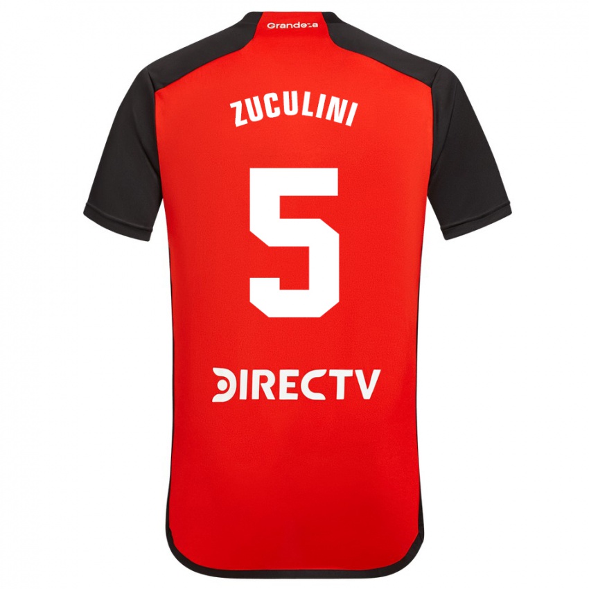 Kobiety Bruno Zuculini #5 Czerwony Wyjazdowa Koszulka 2023/24 Koszulki Klubowe