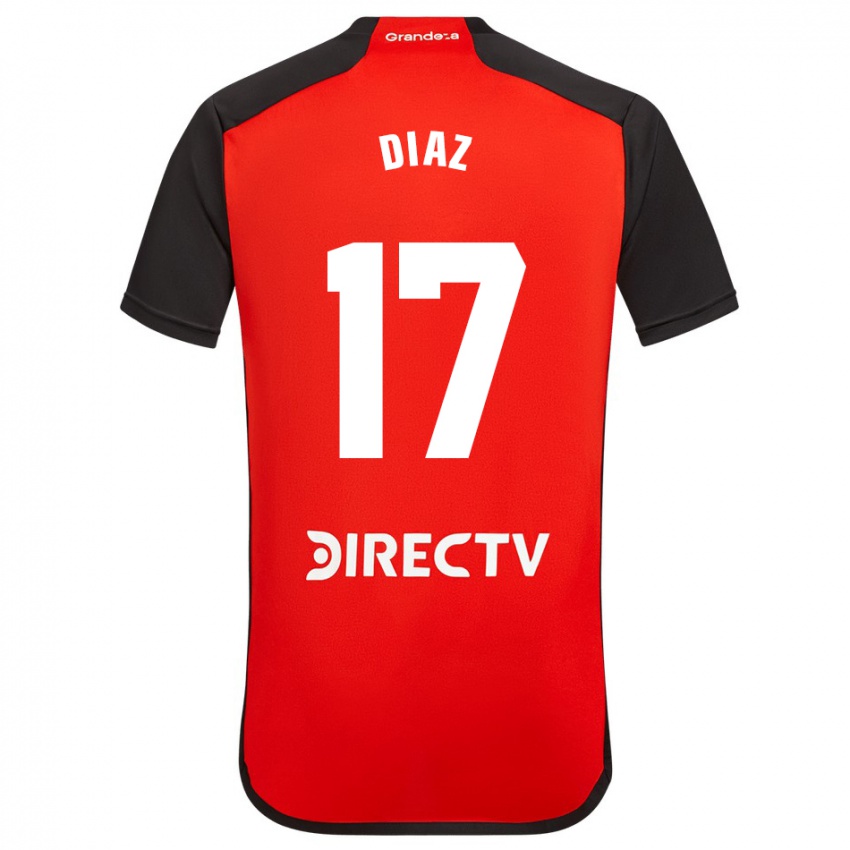 Kobiety Paulo Diaz #17 Czerwony Wyjazdowa Koszulka 2023/24 Koszulki Klubowe