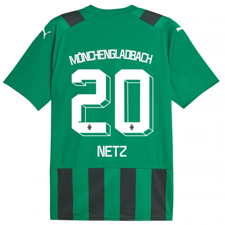 Kobiety Luca Netz #20 Czarny Zielony Wyjazdowa Koszulka 2023/24 Koszulki Klubowe