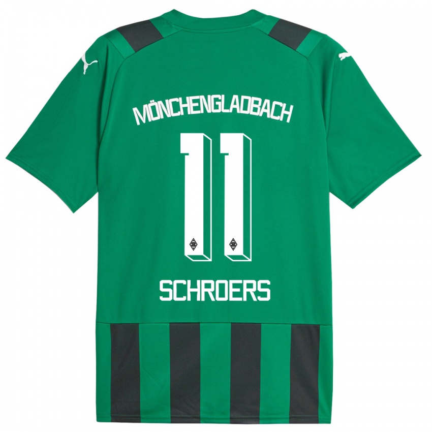 Kobiety Mika Schroers #11 Czarny Zielony Wyjazdowa Koszulka 2023/24 Koszulki Klubowe