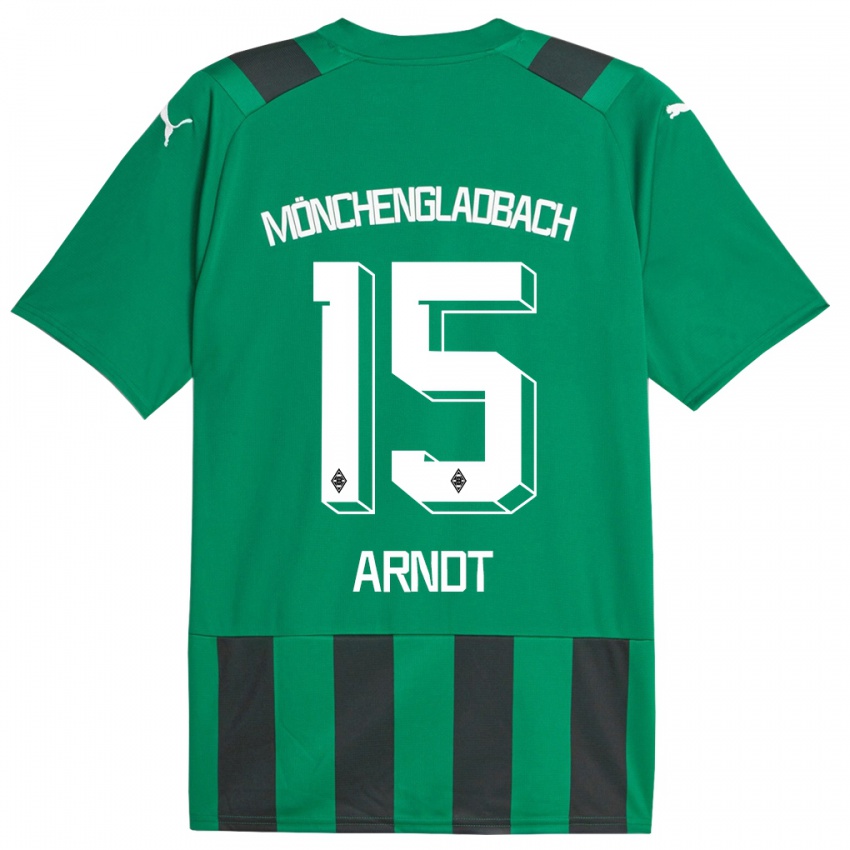 Kobiety Leo Arndt #15 Czarny Zielony Wyjazdowa Koszulka 2023/24 Koszulki Klubowe