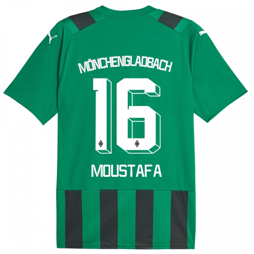 Kobiety Moustafa Ashraf Moustafa #16 Czarny Zielony Wyjazdowa Koszulka 2023/24 Koszulki Klubowe