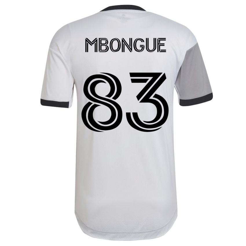 Kobiety Hugo Mbongue #83 Biały Wyjazdowa Koszulka 2023/24 Koszulki Klubowe