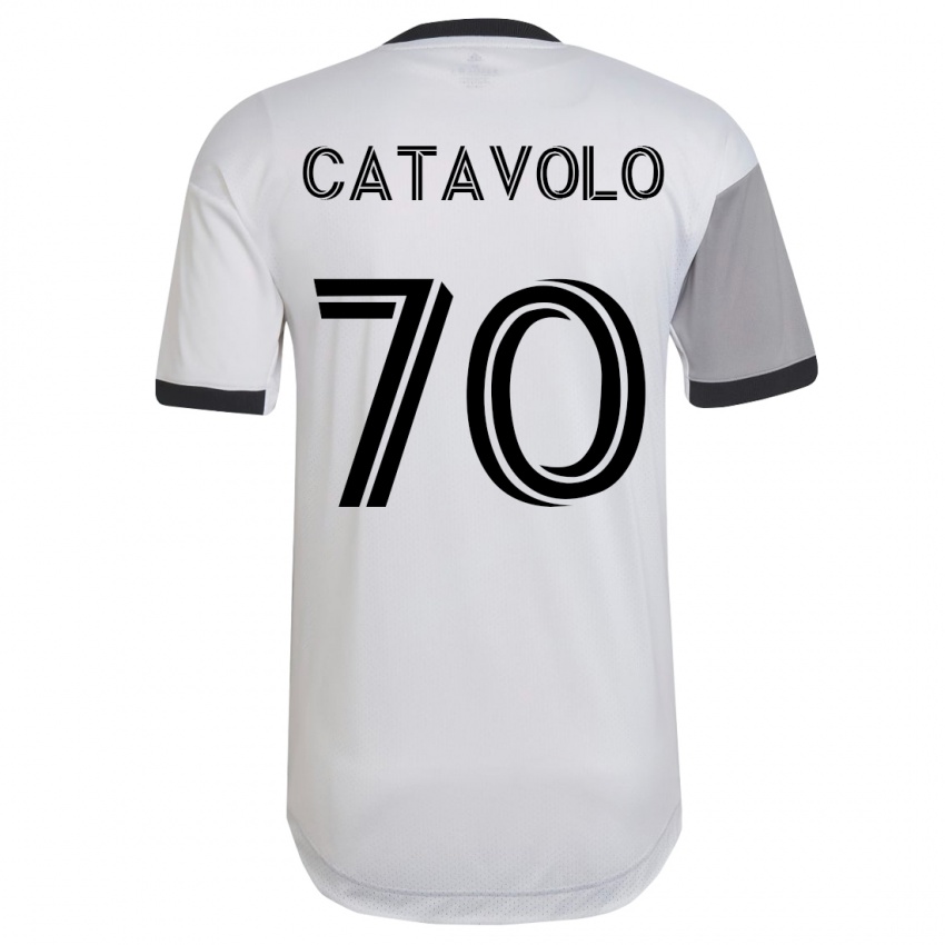 Kobiety Matthew Catavolo #70 Biały Wyjazdowa Koszulka 2023/24 Koszulki Klubowe