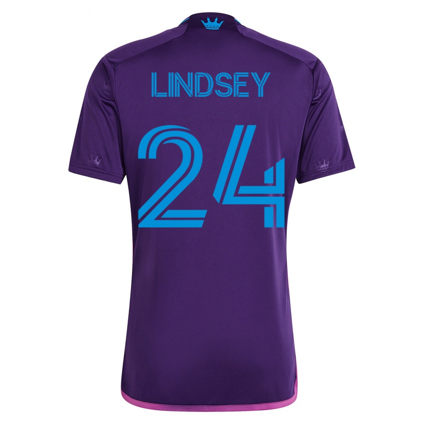 Kobiety Jaylin Lindsey #24 Fioletowy Wyjazdowa Koszulka 2023/24 Koszulki Klubowe