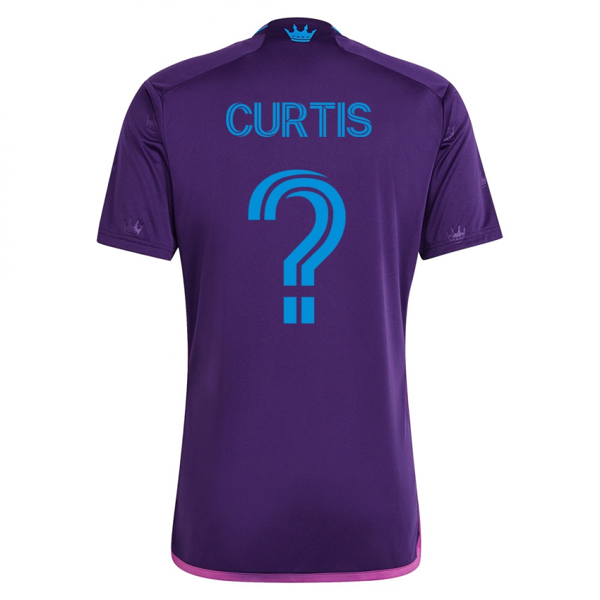 Kobiety Ethan Curtis #0 Fioletowy Wyjazdowa Koszulka 2023/24 Koszulki Klubowe