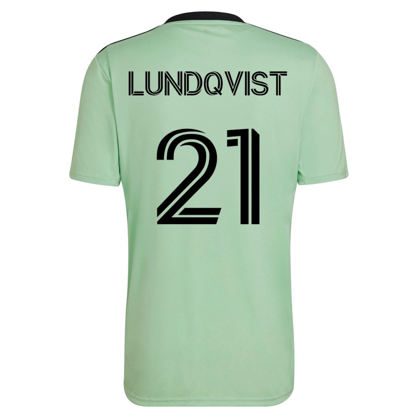 Kobiety Adam Lundqvist #21 Jasnozielony Wyjazdowa Koszulka 2023/24 Koszulki Klubowe