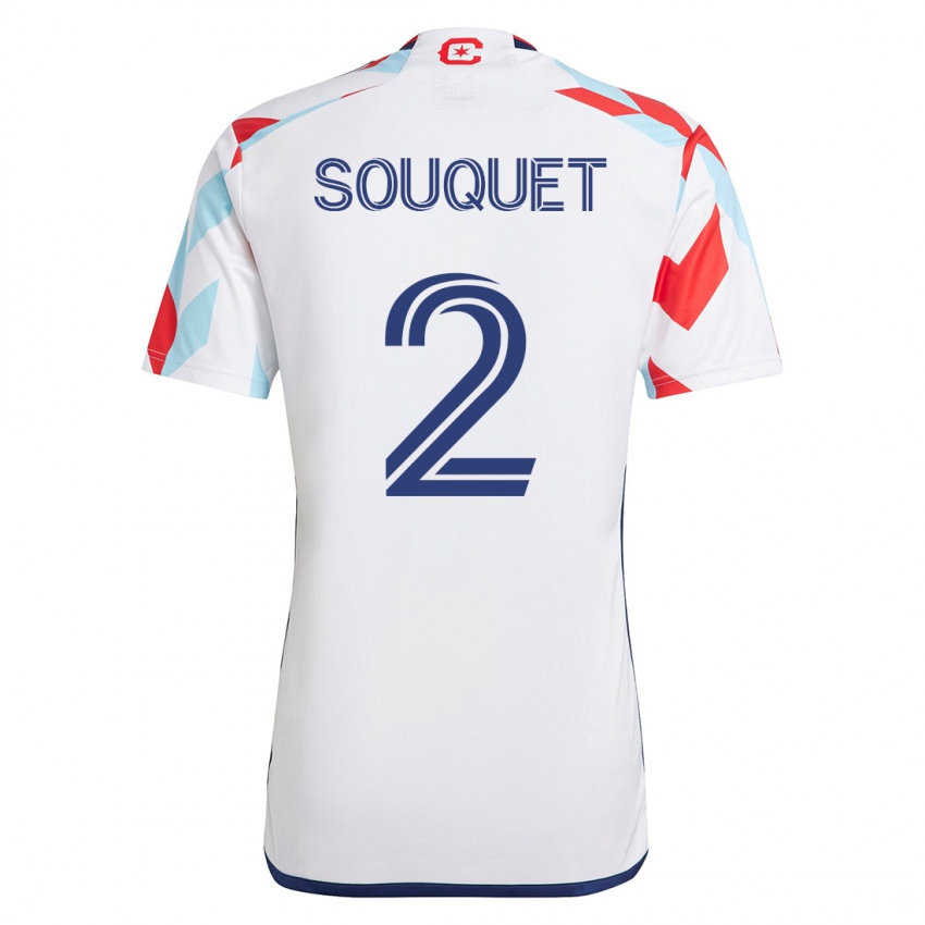 Kobiety Arnaud Souquet #2 Biało Niebieski Wyjazdowa Koszulka 2023/24 Koszulki Klubowe