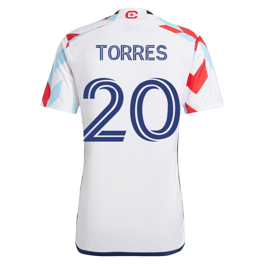 Kobiety Jairo Torres #20 Biało Niebieski Wyjazdowa Koszulka 2023/24 Koszulki Klubowe