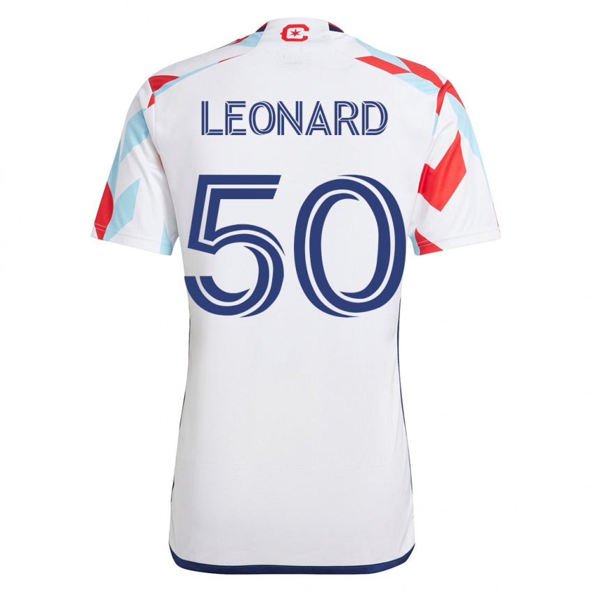 Kobiety Eric Leonard #50 Biało Niebieski Wyjazdowa Koszulka 2023/24 Koszulki Klubowe