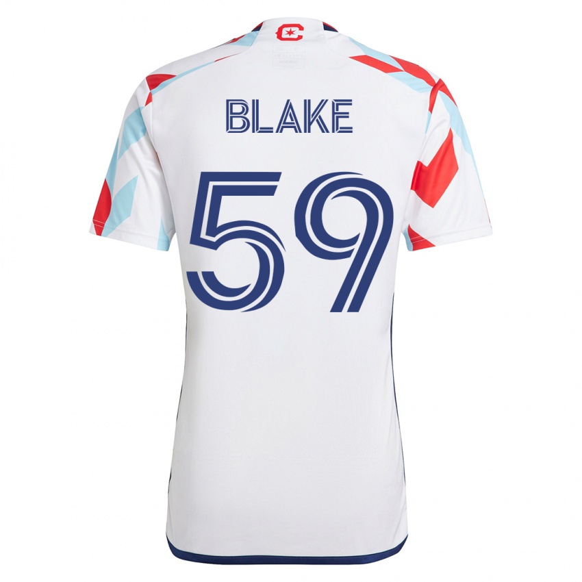 Kobiety Romain Blake #59 Biało Niebieski Wyjazdowa Koszulka 2023/24 Koszulki Klubowe