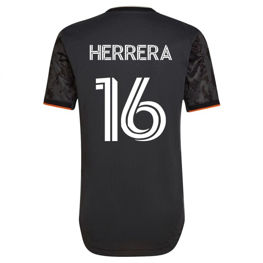 Kobiety Hector Herrera #16 Czarny Wyjazdowa Koszulka 2023/24 Koszulki Klubowe