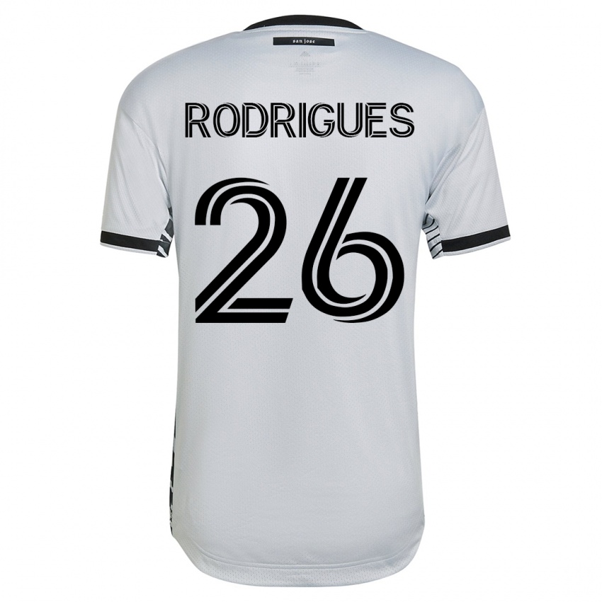 Kobiety Rodrigues #26 Biały Wyjazdowa Koszulka 2023/24 Koszulki Klubowe