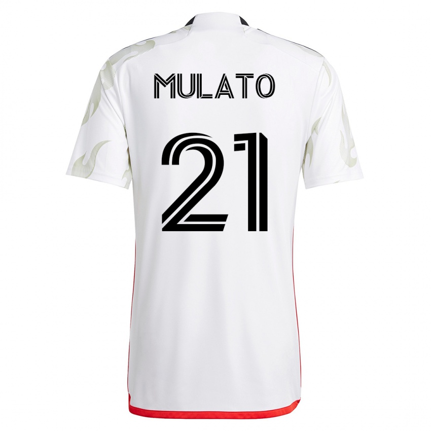 Kobiety José Mulato #21 Biały Wyjazdowa Koszulka 2023/24 Koszulki Klubowe