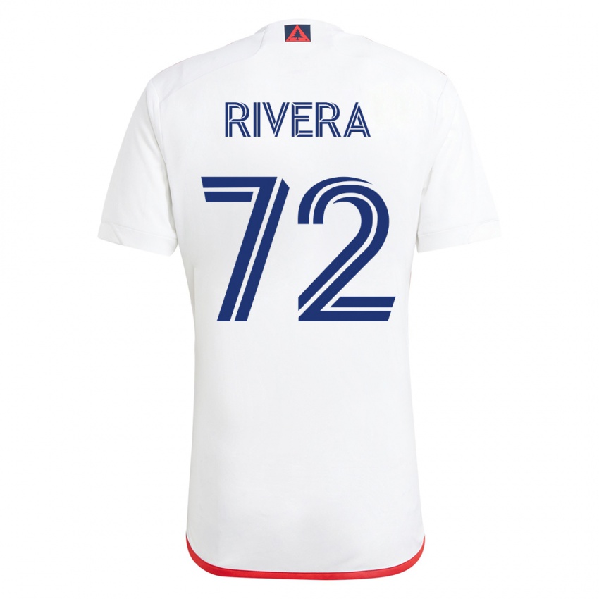 Kobiety Damián Rivera #72 Biało - Czerwony Wyjazdowa Koszulka 2023/24 Koszulki Klubowe