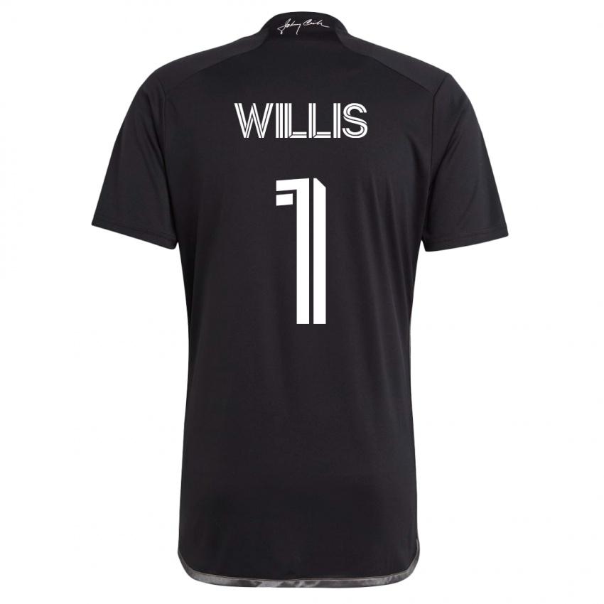 Kobiety Joe Willis #1 Czarny Wyjazdowa Koszulka 2023/24 Koszulki Klubowe