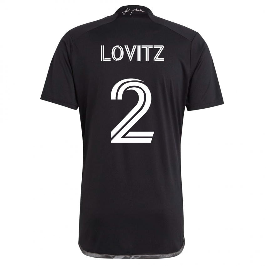 Kobiety Daniel Lovitz #2 Czarny Wyjazdowa Koszulka 2023/24 Koszulki Klubowe