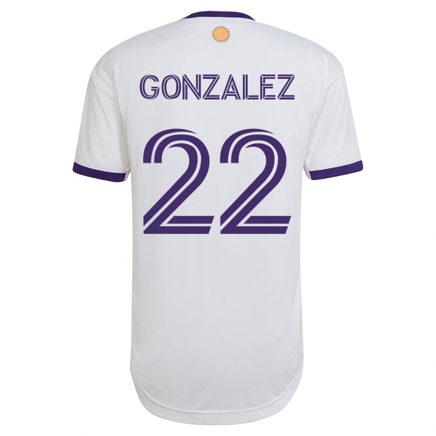 Kobiety Gastón González #22 Biały Wyjazdowa Koszulka 2023/24 Koszulki Klubowe