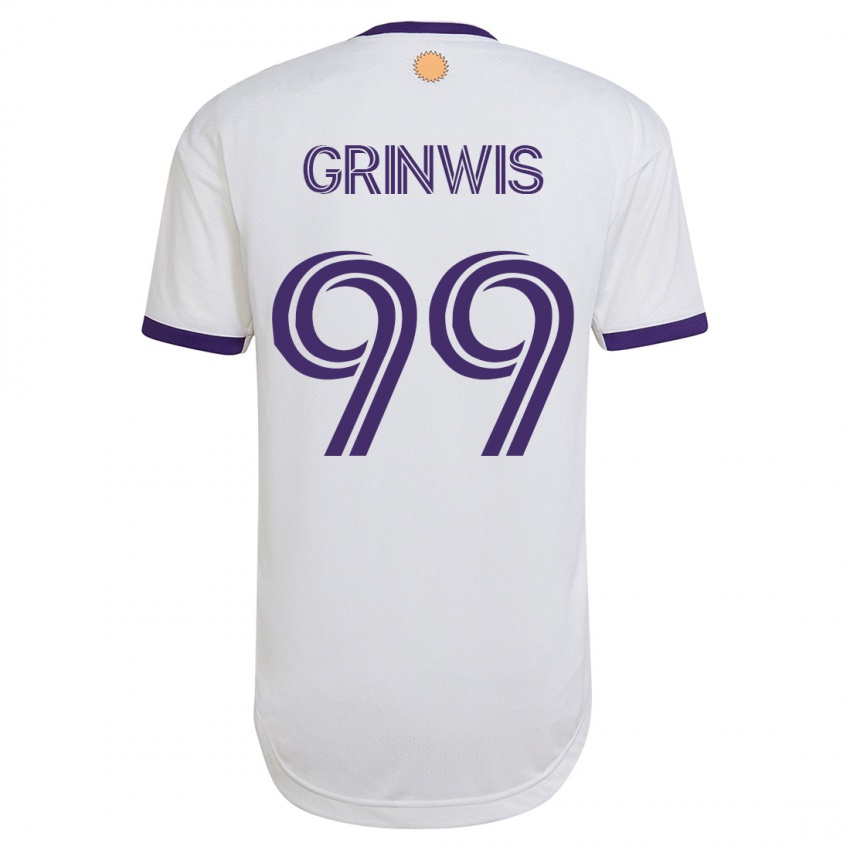Kobiety Adam Grinwis #99 Biały Wyjazdowa Koszulka 2023/24 Koszulki Klubowe