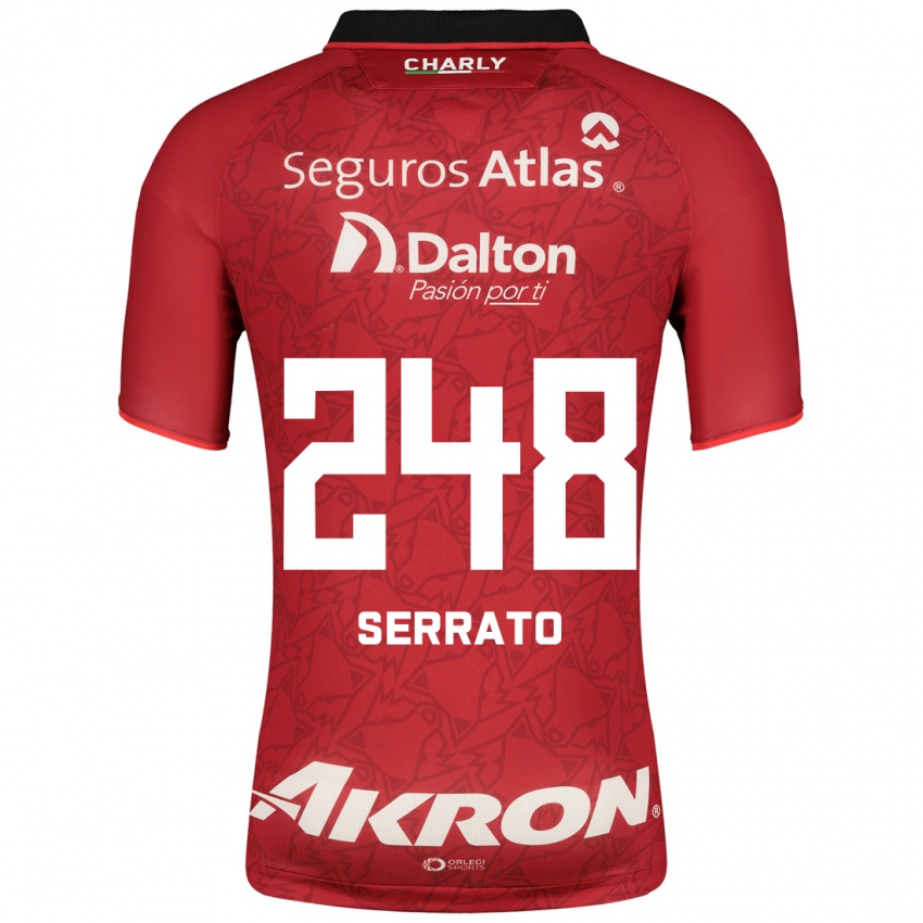 Kobiety Jesús Serrato #248 Czerwony Wyjazdowa Koszulka 2023/24 Koszulki Klubowe